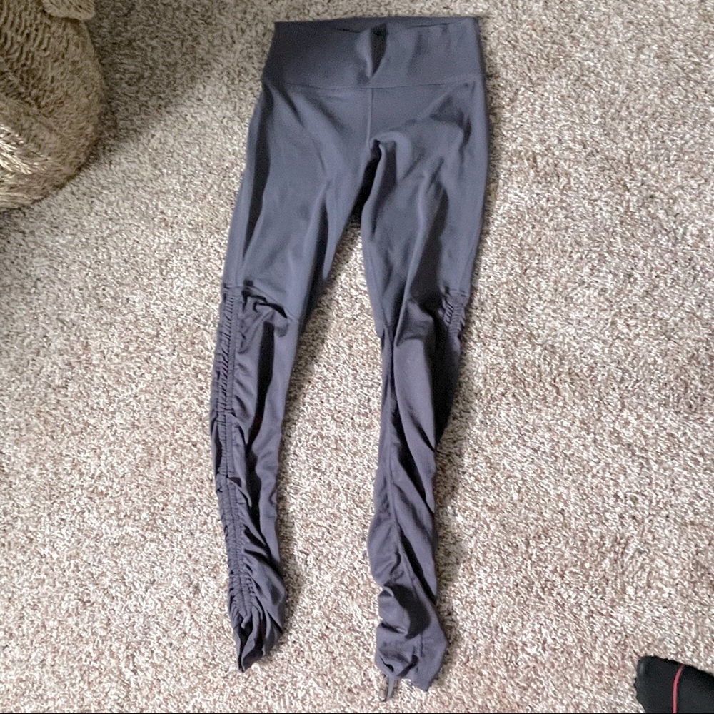 Fabletics Grey PureLux Hi Rise Leggins with Drawstring Mesh Sides
